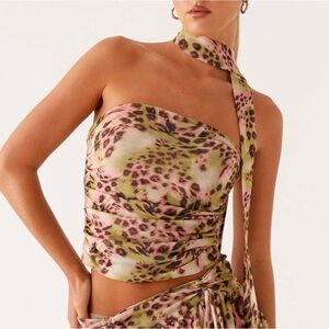 Peppermayo Leopard Scarf Top